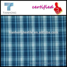 Fio de algodão de 100 personalizada de Nantong camisa tecido/azul cor seleção xadrez coleção tela tingida